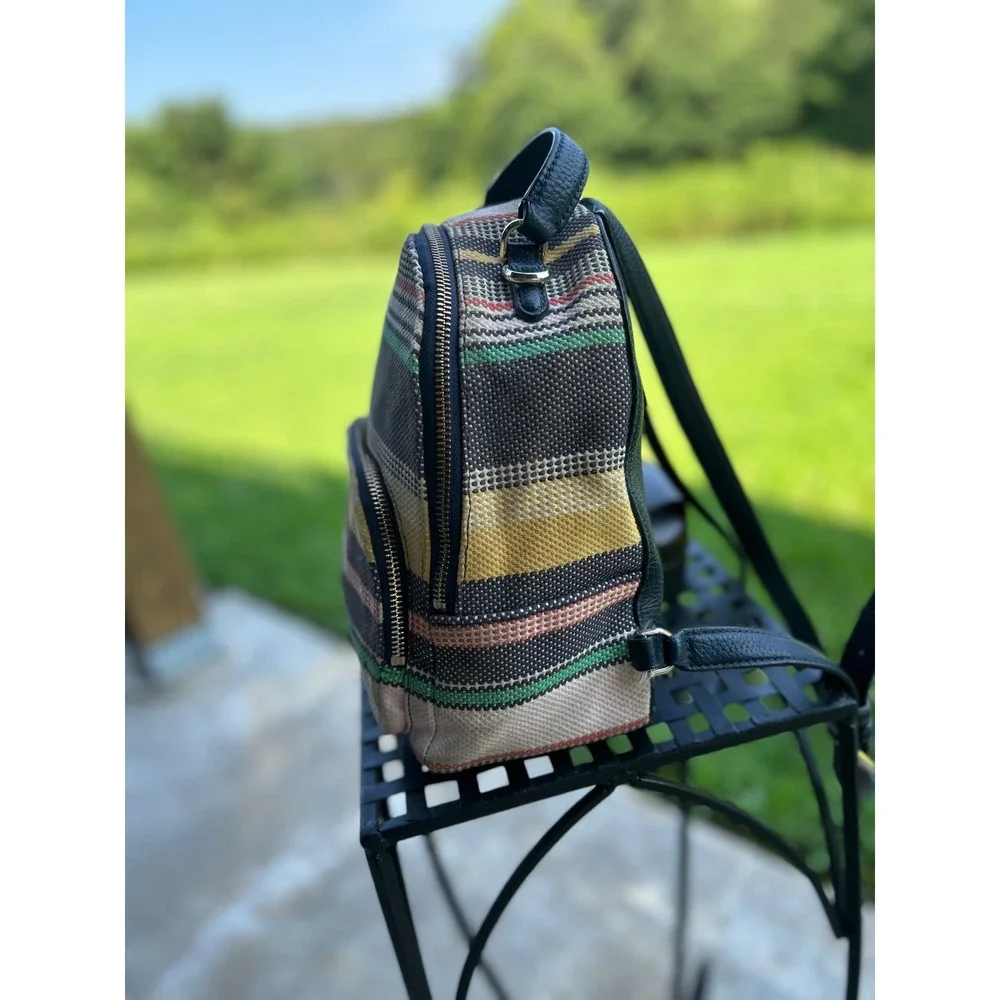 Kate Spade Jackson Boardwalk Stripe Small Backpack WKRU6866 Woven Bag College